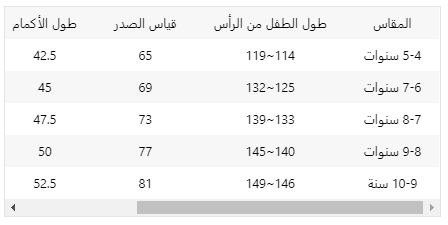 مقاسات فساتين هاي بيبي من عمر 4 - 10 سنين (1)